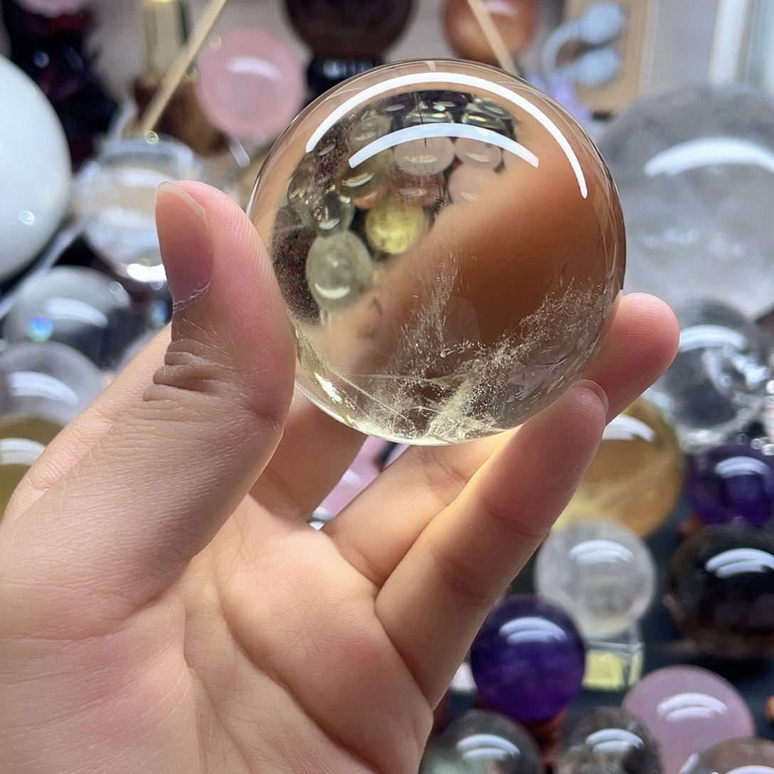 ~***~水晶珠宝半成品未镶嵌黄水晶卡55蓝针A357