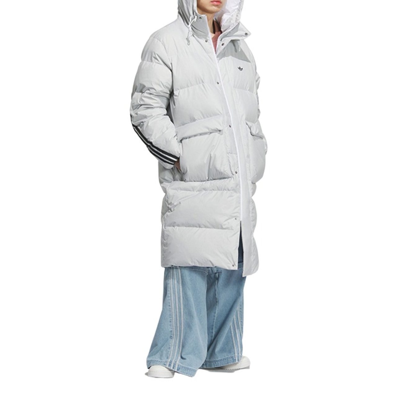阿迪达斯/adidas男女同款保暖长款运动宽松鸭绒羽绒服 KC2566
