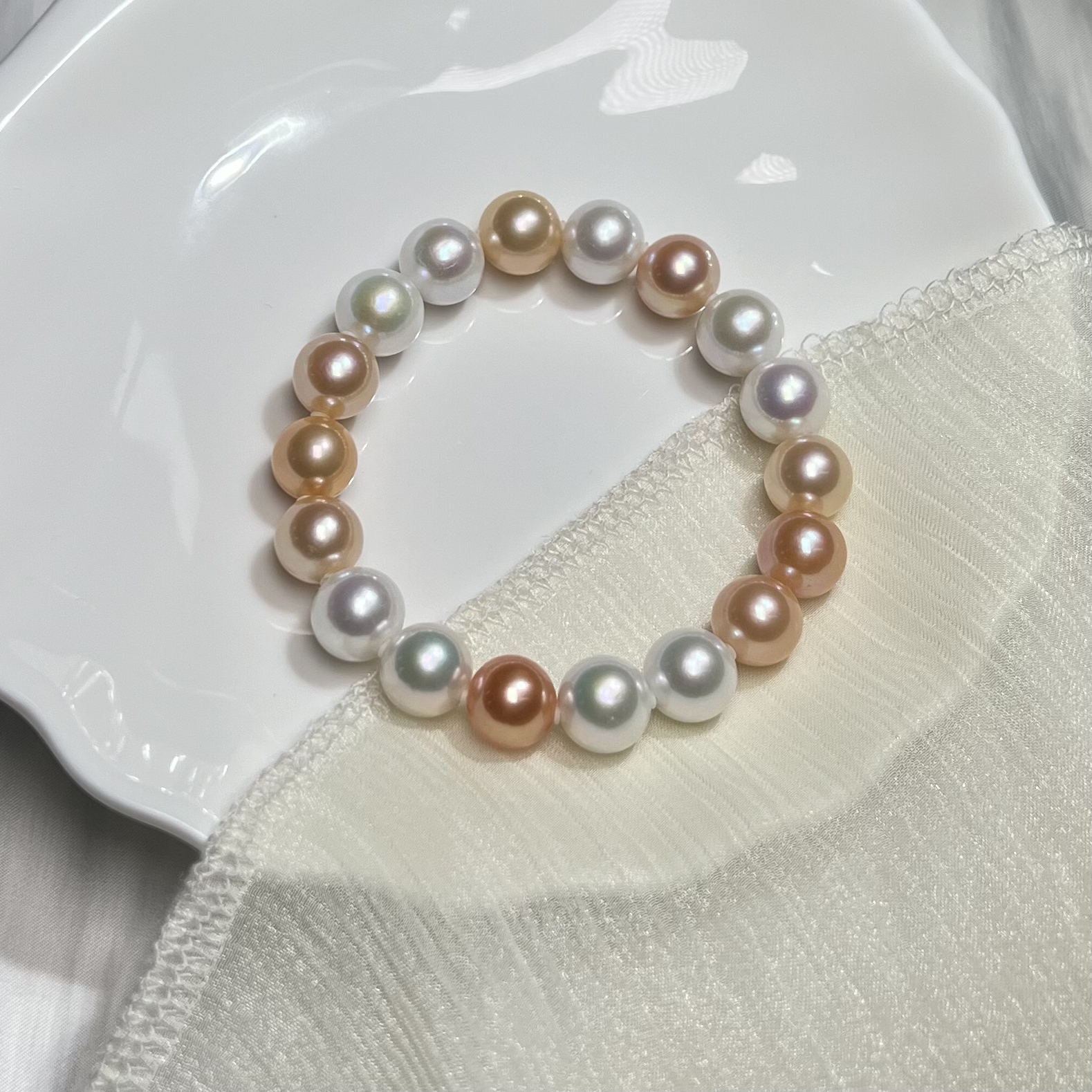 【北野珠宝】天然淡水珍珠手串B07H-854尺寸10mm+