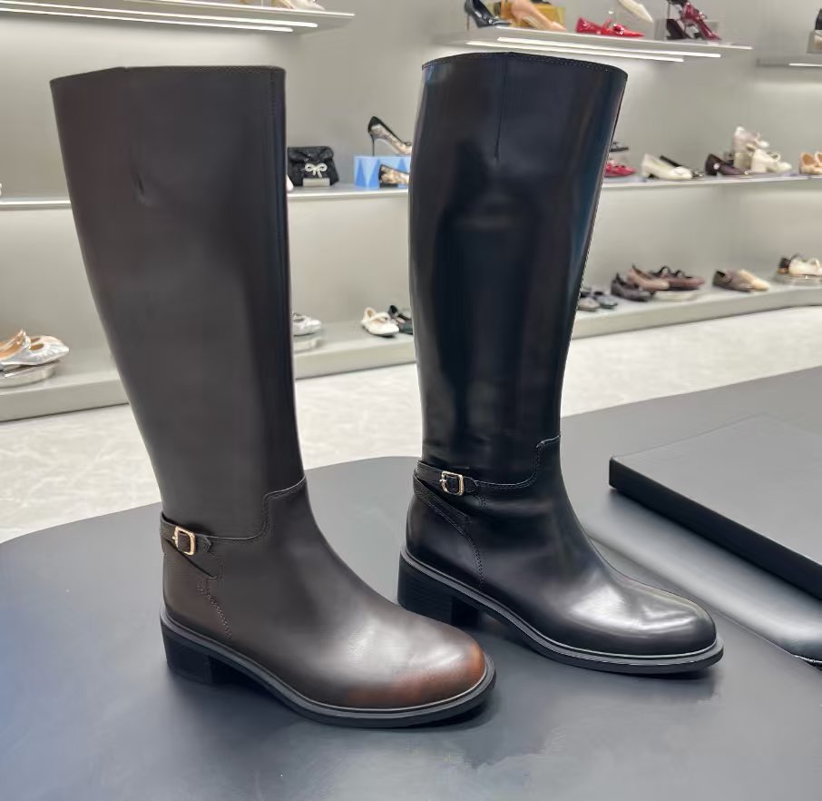 2025冬季新款蝶翼骑士长靴骑士靴时装靴粗跟女靴子EC342DG5