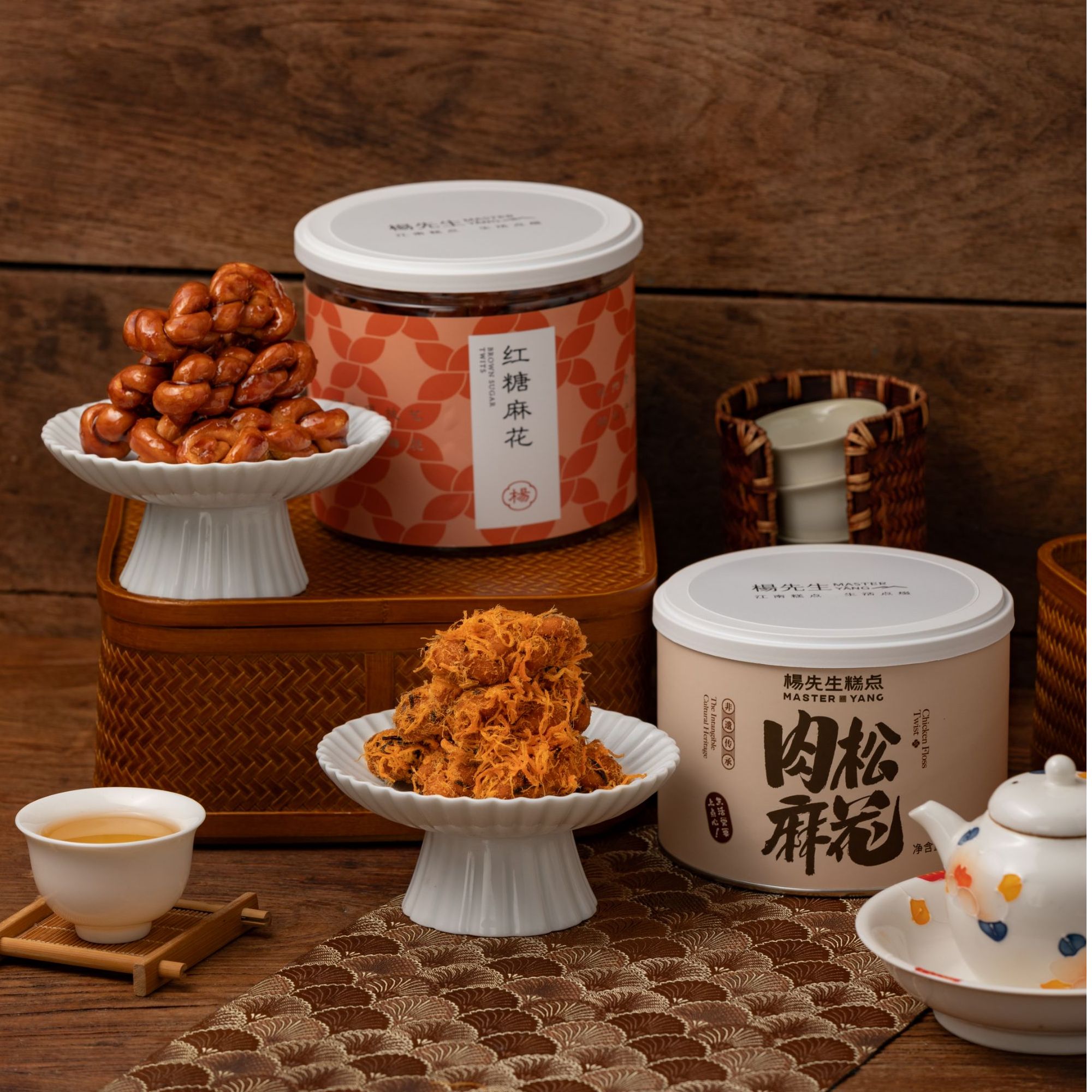 杨先生镇店之宝红糖麻花370g肉松麻花330g罐装非遗手作零食酥脆BD