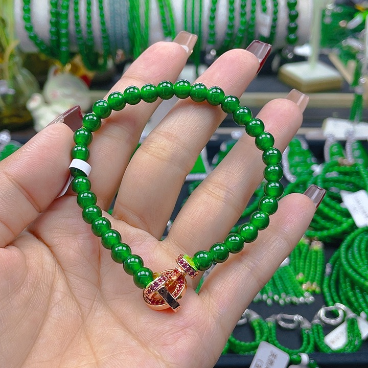 翡翠手链未镶嵌圆珠手链6