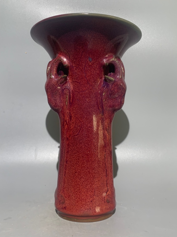 钧窑三羊尊瓷摆件