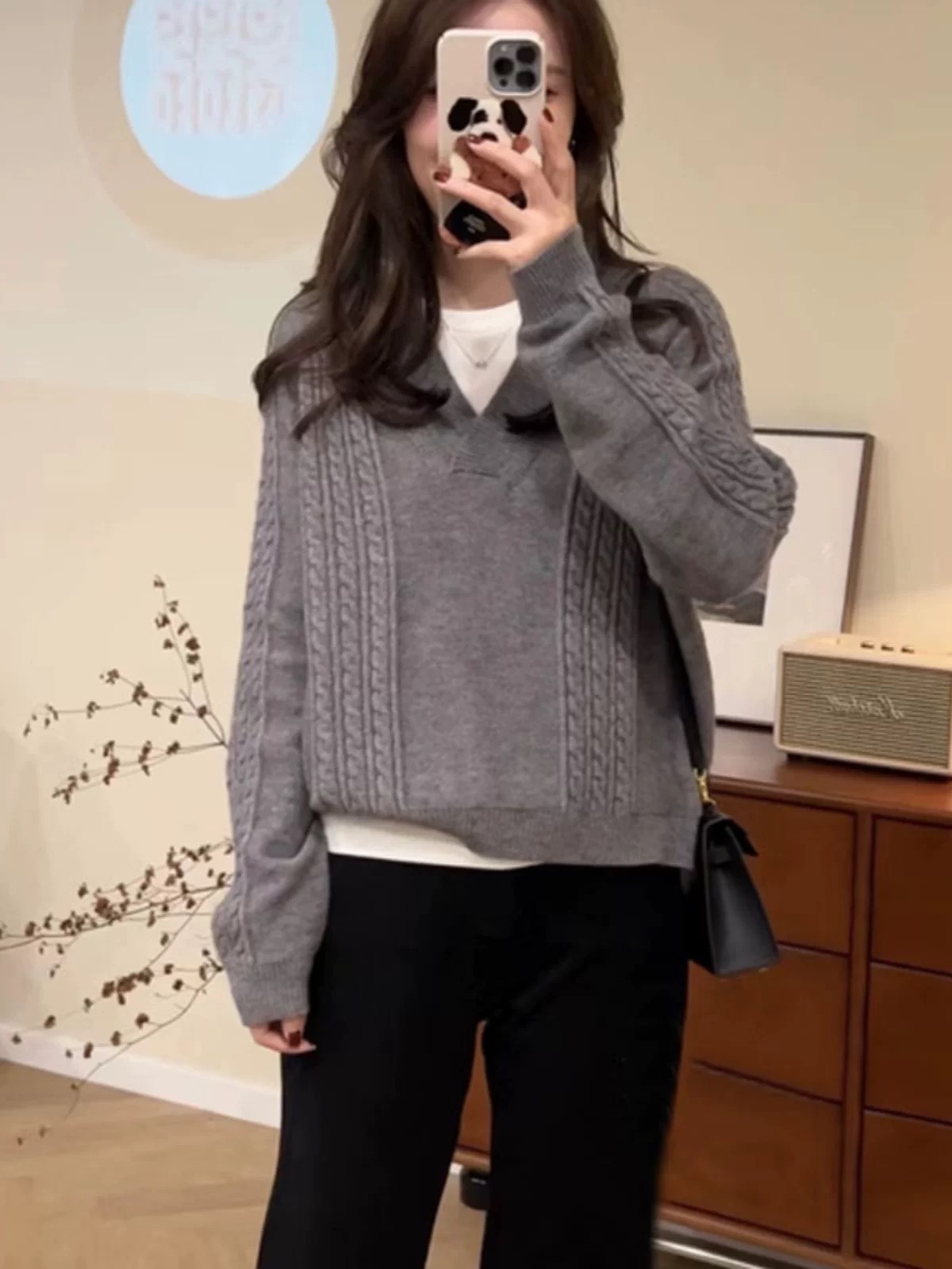 0071  Y90欧货高端通勤风圆领宽松版百搭针织毛衣