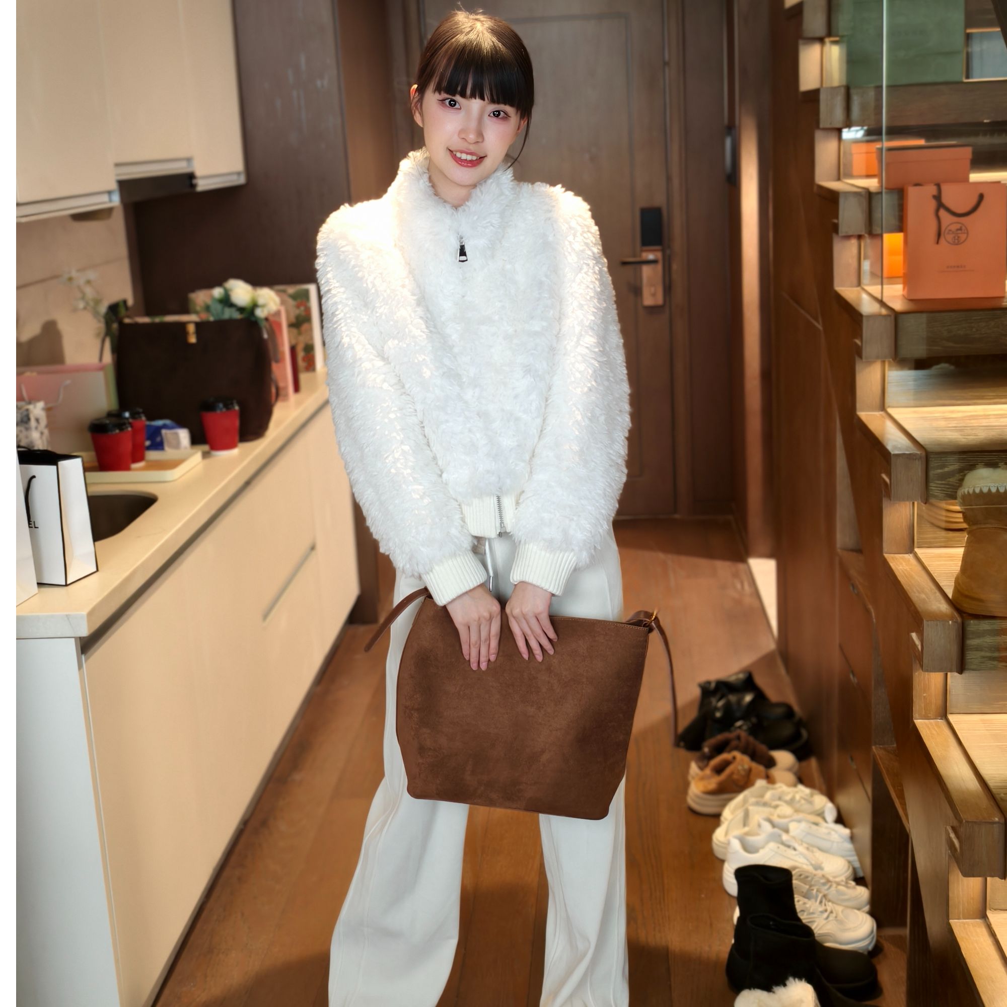 女短款立领公主风保暖冬季短外套可拆卸厚款宽松型