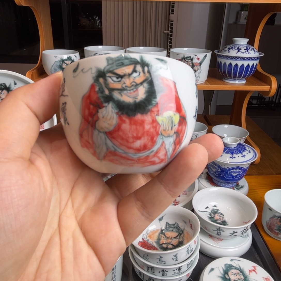 丸***哥微瑕手工手绘钟馗主人杯