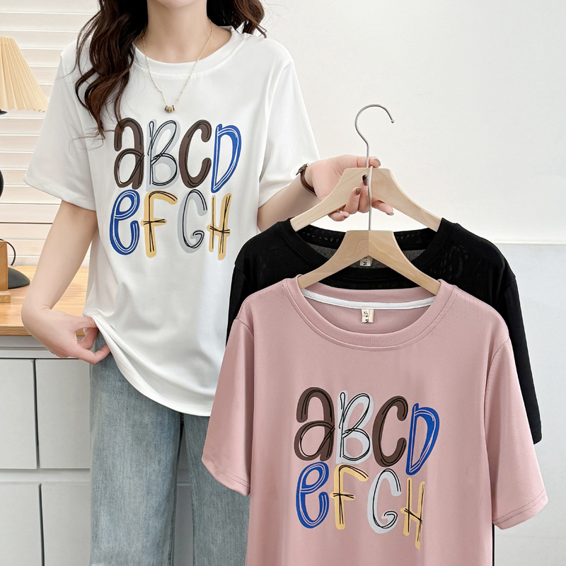 夏季大码女装110-200斤短袖T恤遮肚子遮肉休闲显瘦时尚百搭t恤衫