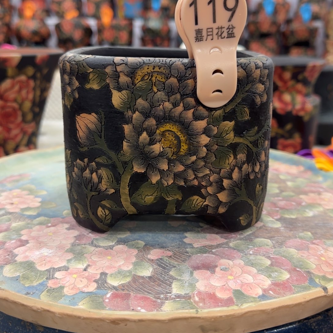 喜****花盆紫砂精品多肉手绘花盆