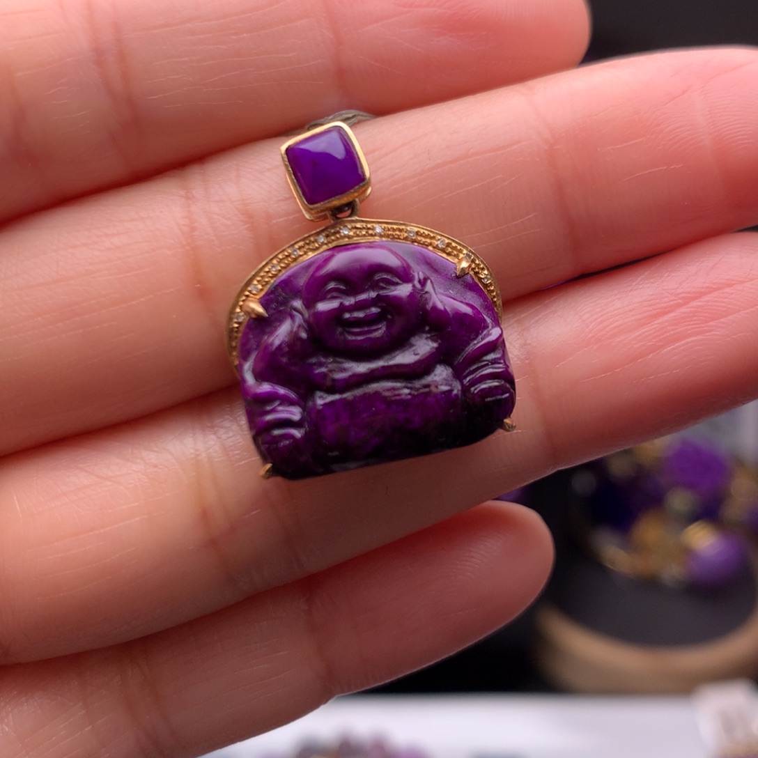 苏纪石（舒俱来）18K金镶嵌吊坠