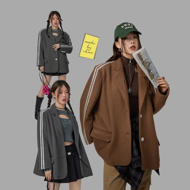 001V【云C专属】CHUU别致洋气休闲宽松长袖复古西装-F