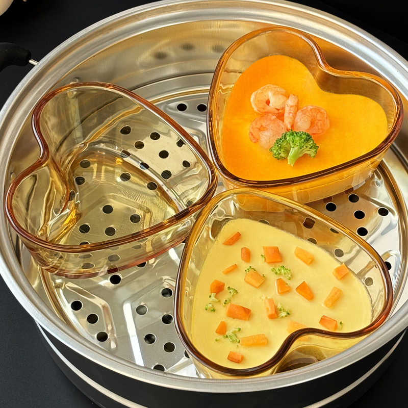 个性家庭耐热玻璃蒸蛋碗家用儿童蒸鸡蛋羹专用碗炖蛋盅辅食碗清仓