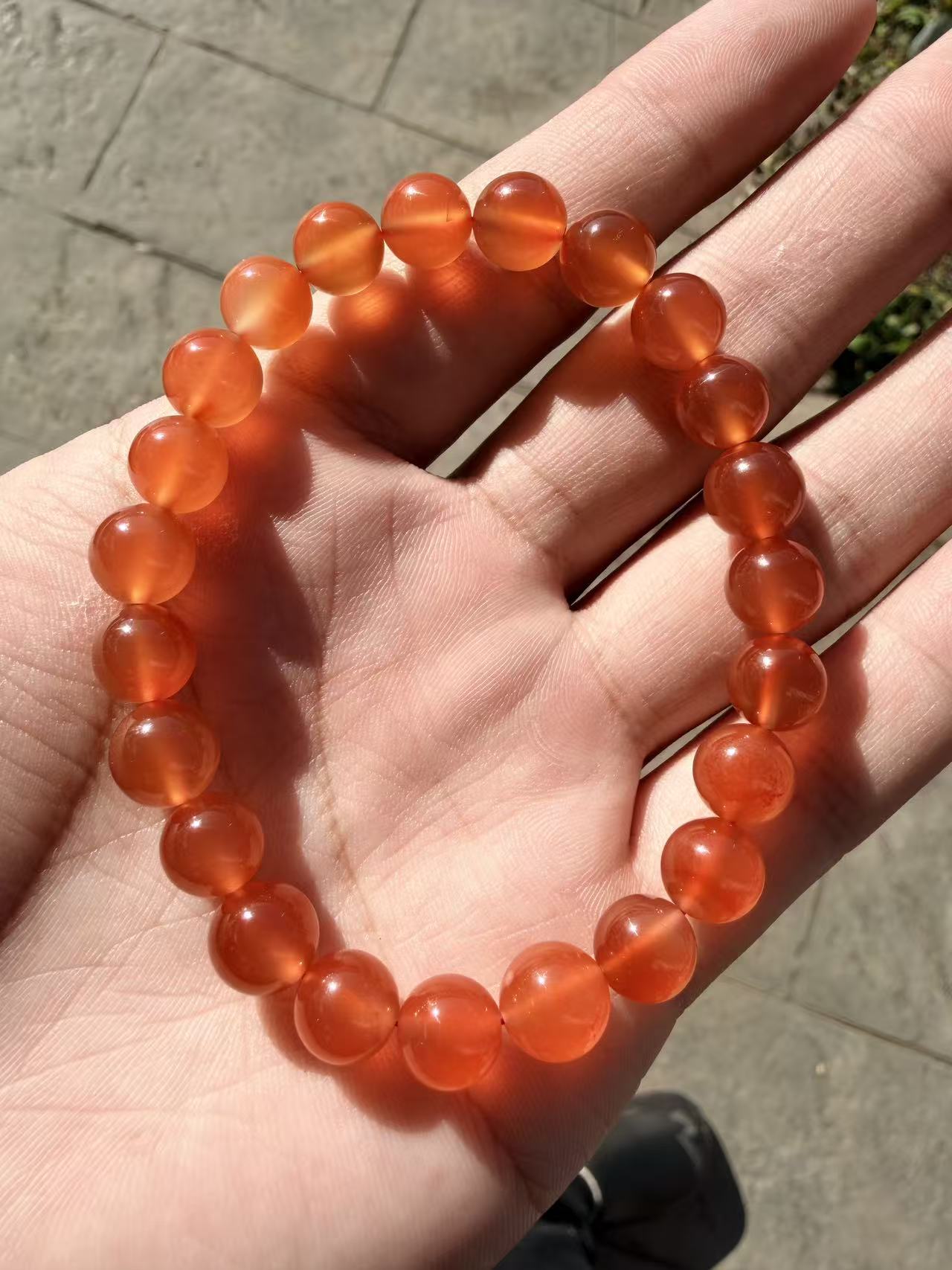 冰橘卡8.5圆珠原矿保山南红