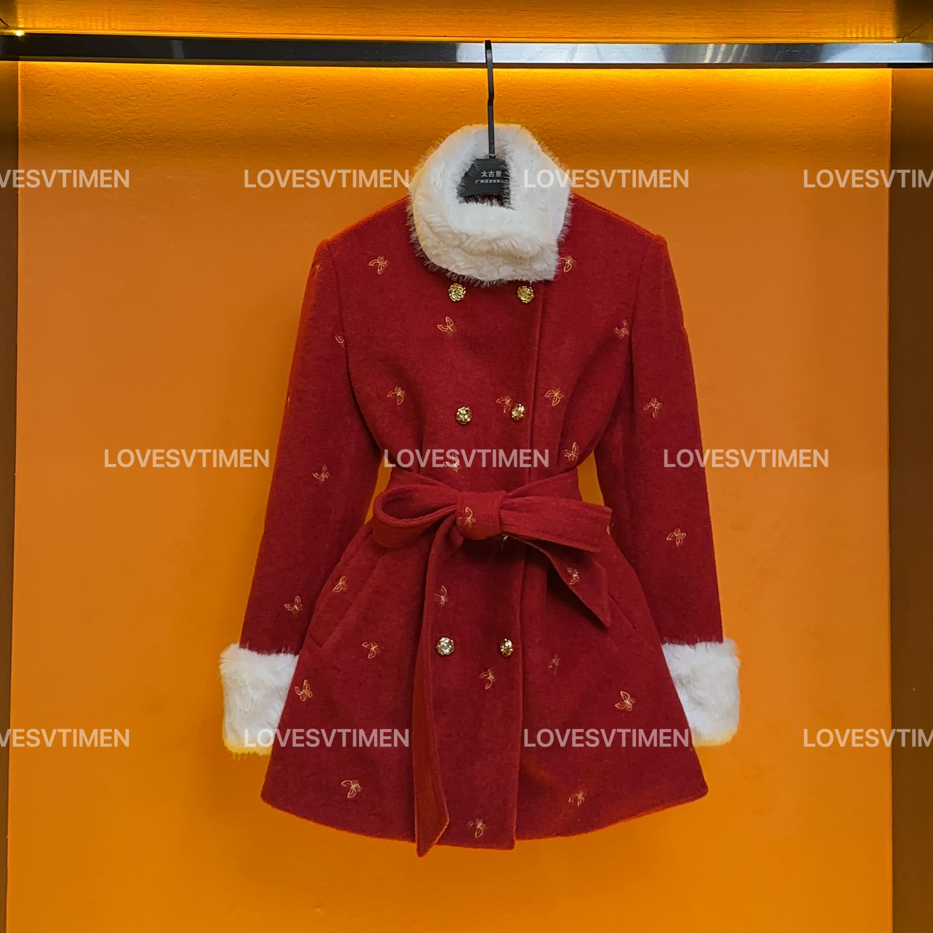 【宠粉价】新年红白鸭绒羽绒服冬季设计师轻奢气质收腰外套CO-554