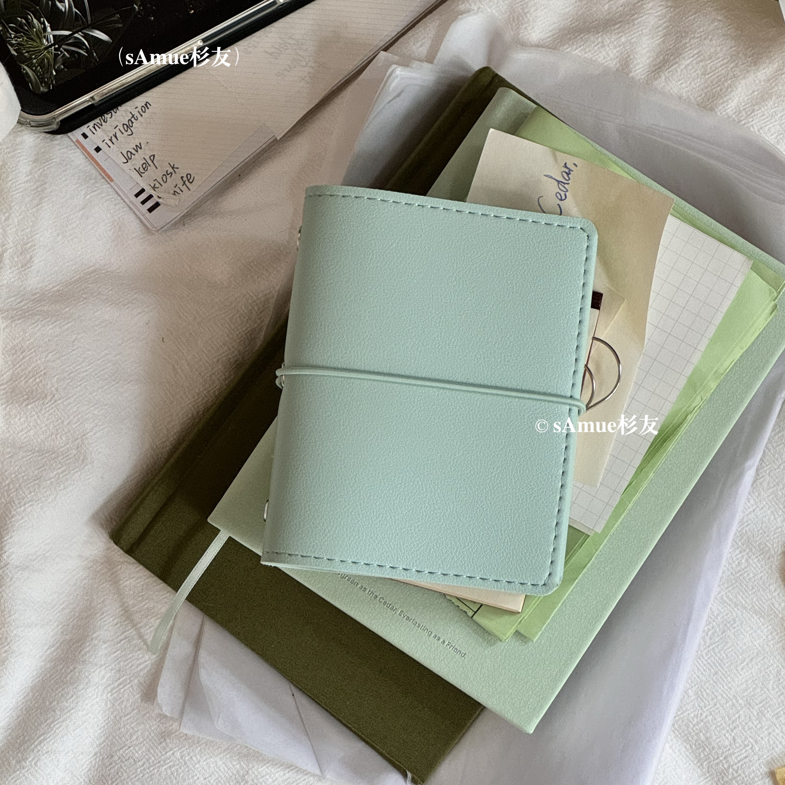 m5硬皮！活页本手帐本随身本口袋本空白本法文格笔记本子sAmue杉友