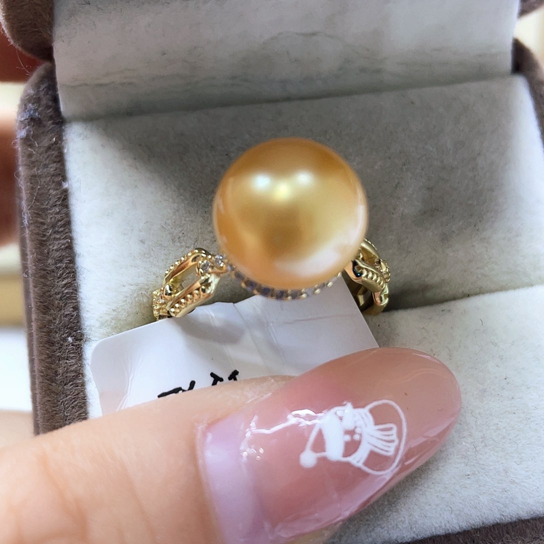 海水珍珠戒指银S925镶嵌