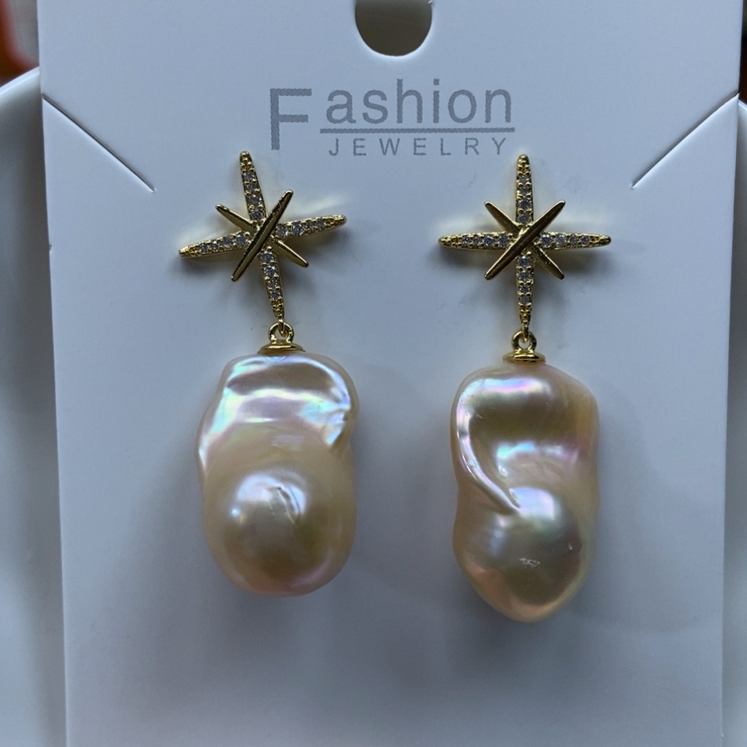 淡水珍珠耳环合金特价486