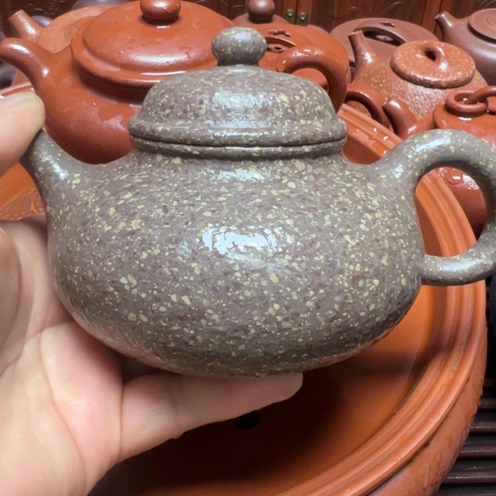 紫砂茶壶鸿*宜兴原矿龙背青