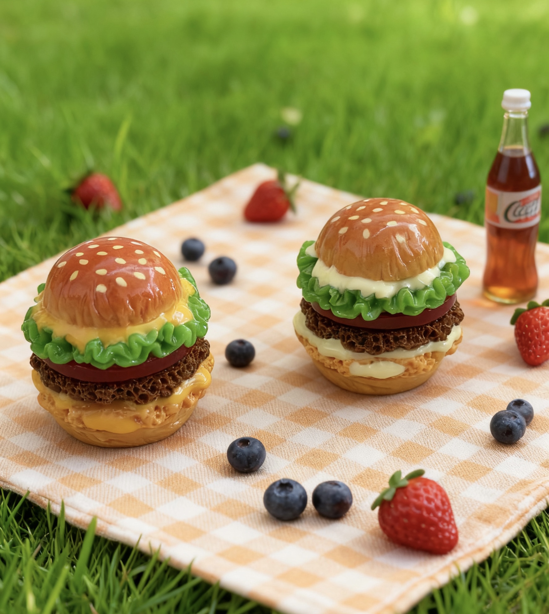 【泡芙定制-芝士流心大汉堡】diy树脂食玩