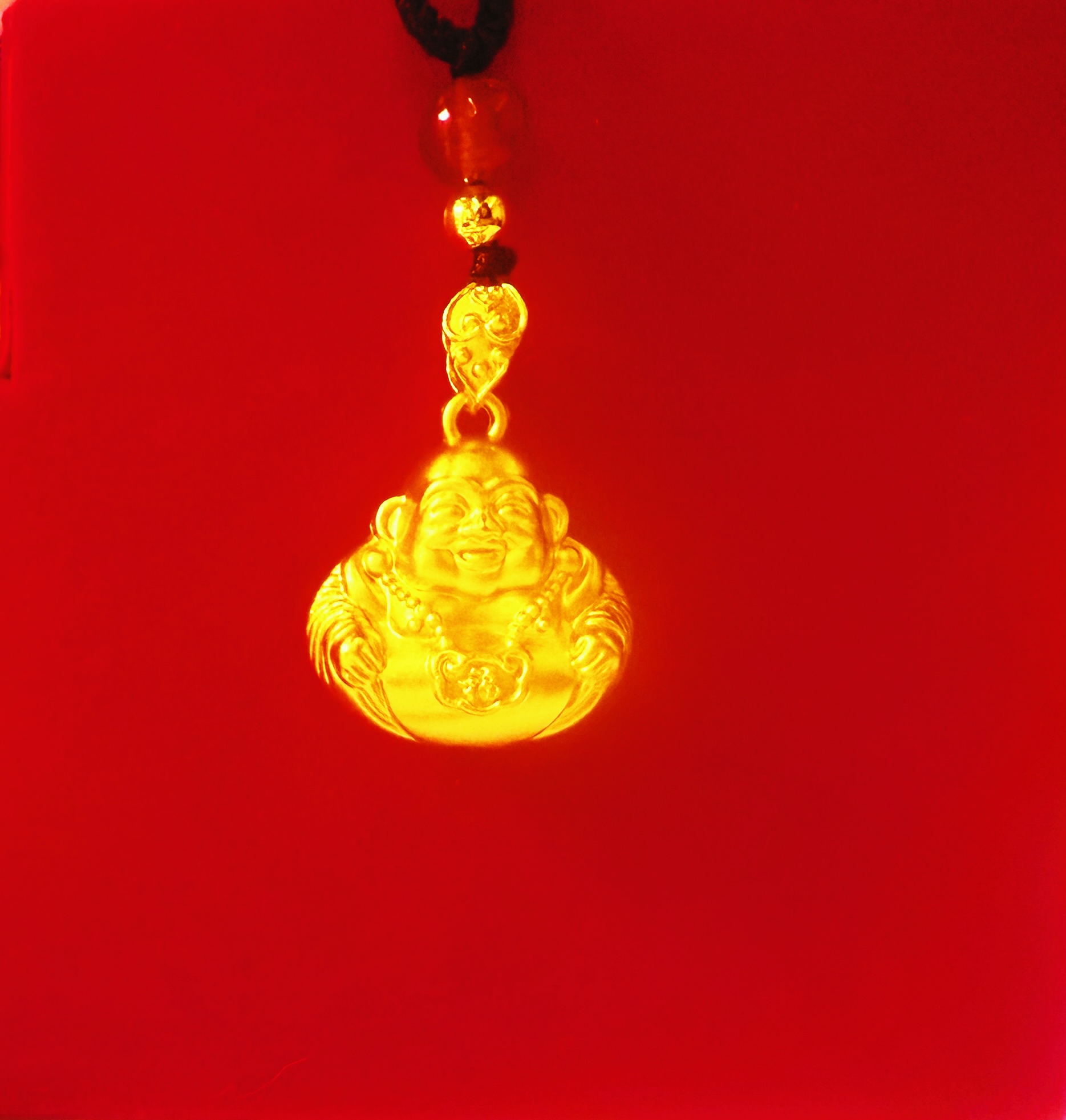 999·足·金黄金金珠高端大气天然玛瑙吊坠赠证书赠绳合金佛公-陈总