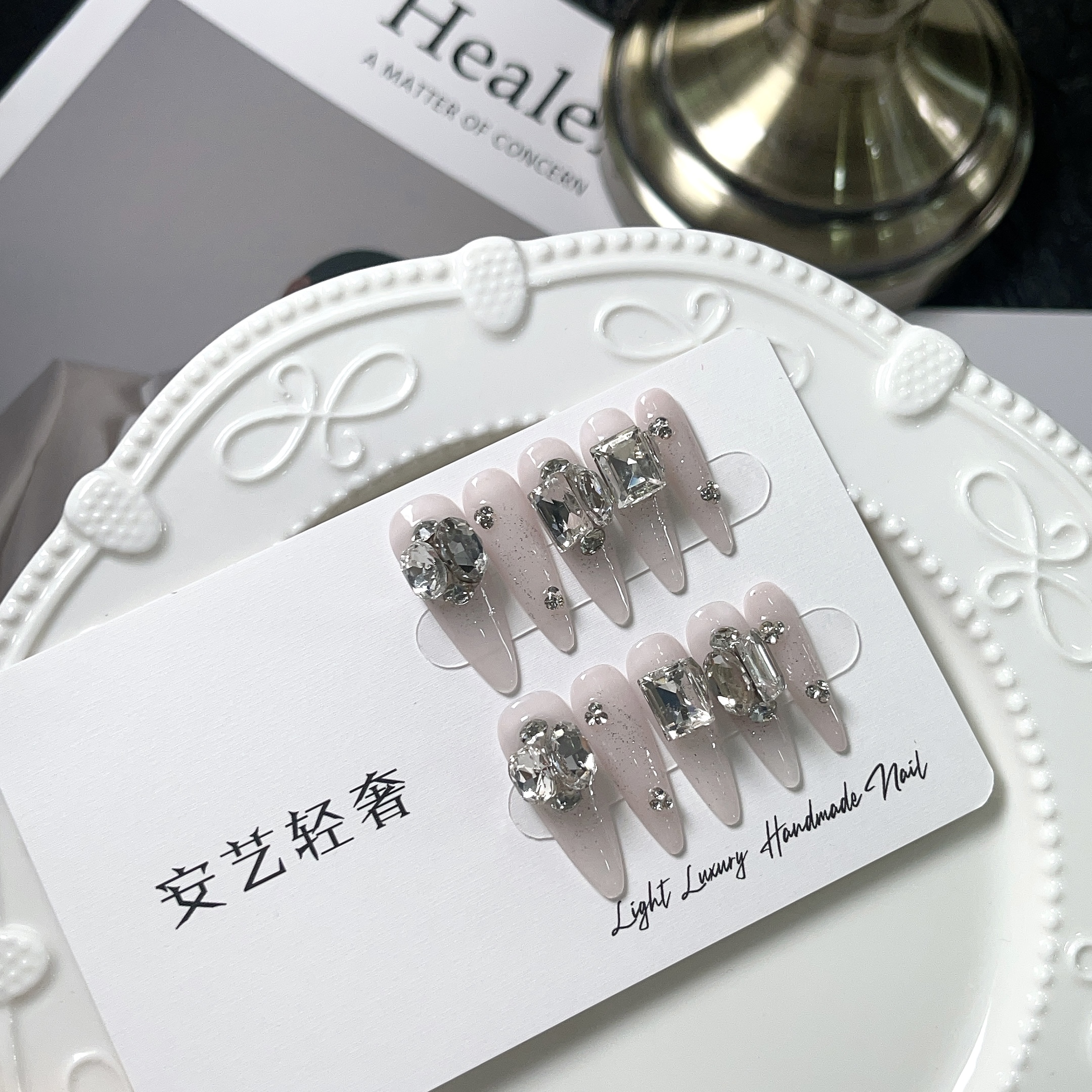 全是钻 安艺轻奢 长尖 手工穿戴甲10片