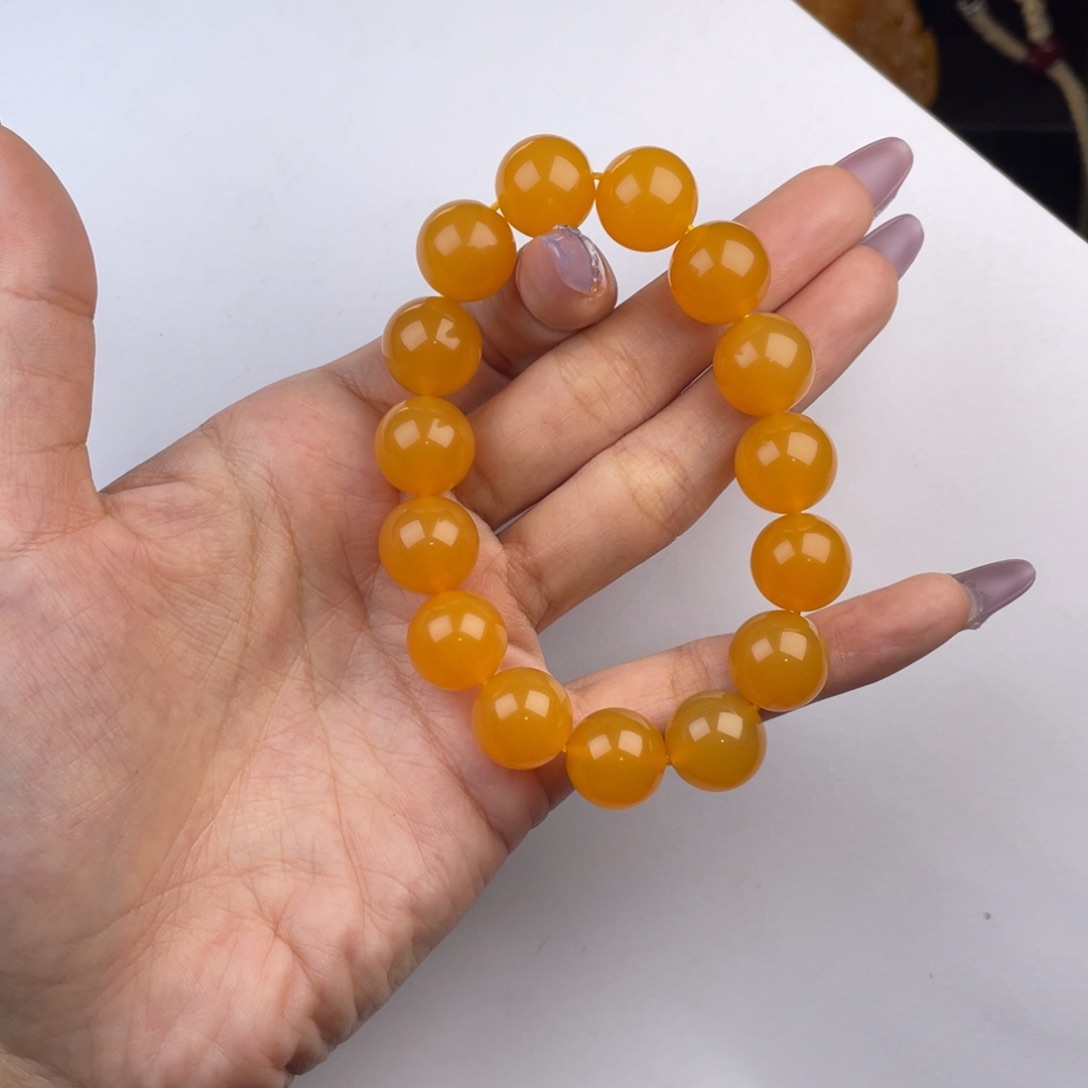 石英质玉（缅黄）未镶嵌颈饰波****爸