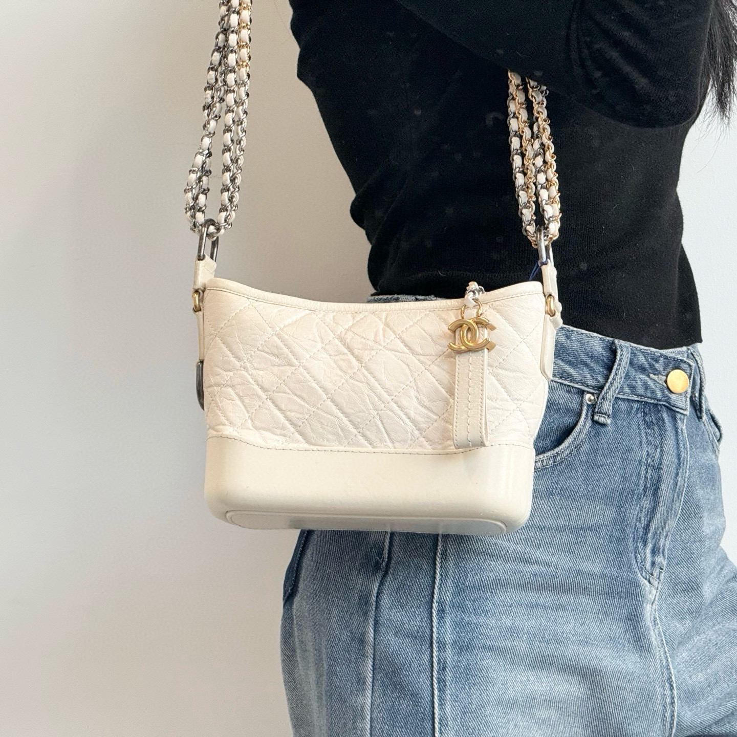 95新 Chanel/香奈儿 chanel白色流浪包斜挎包全11800（定金链接