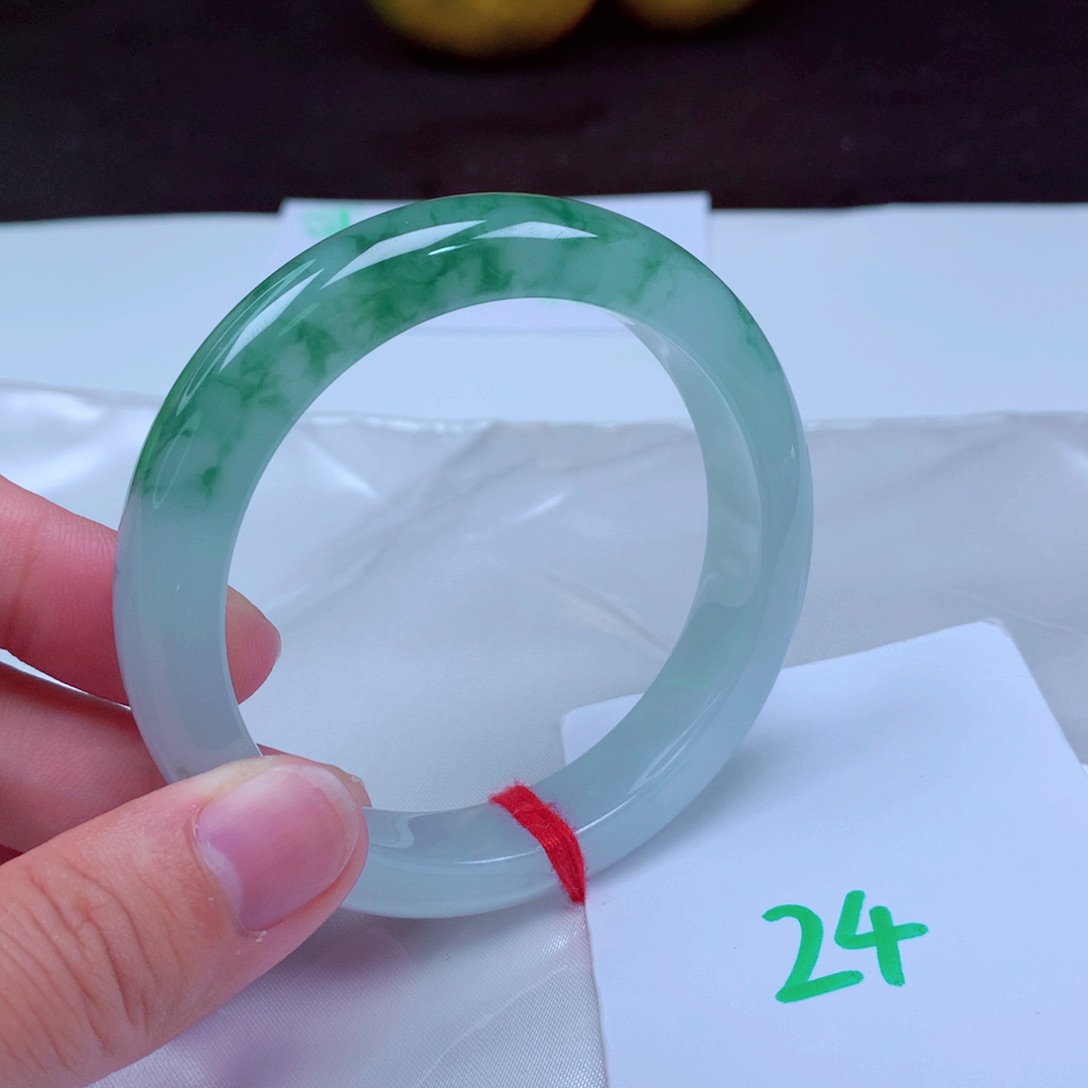 未镶嵌手镯翡翠缅甸天然A货翡翠手镯55.7