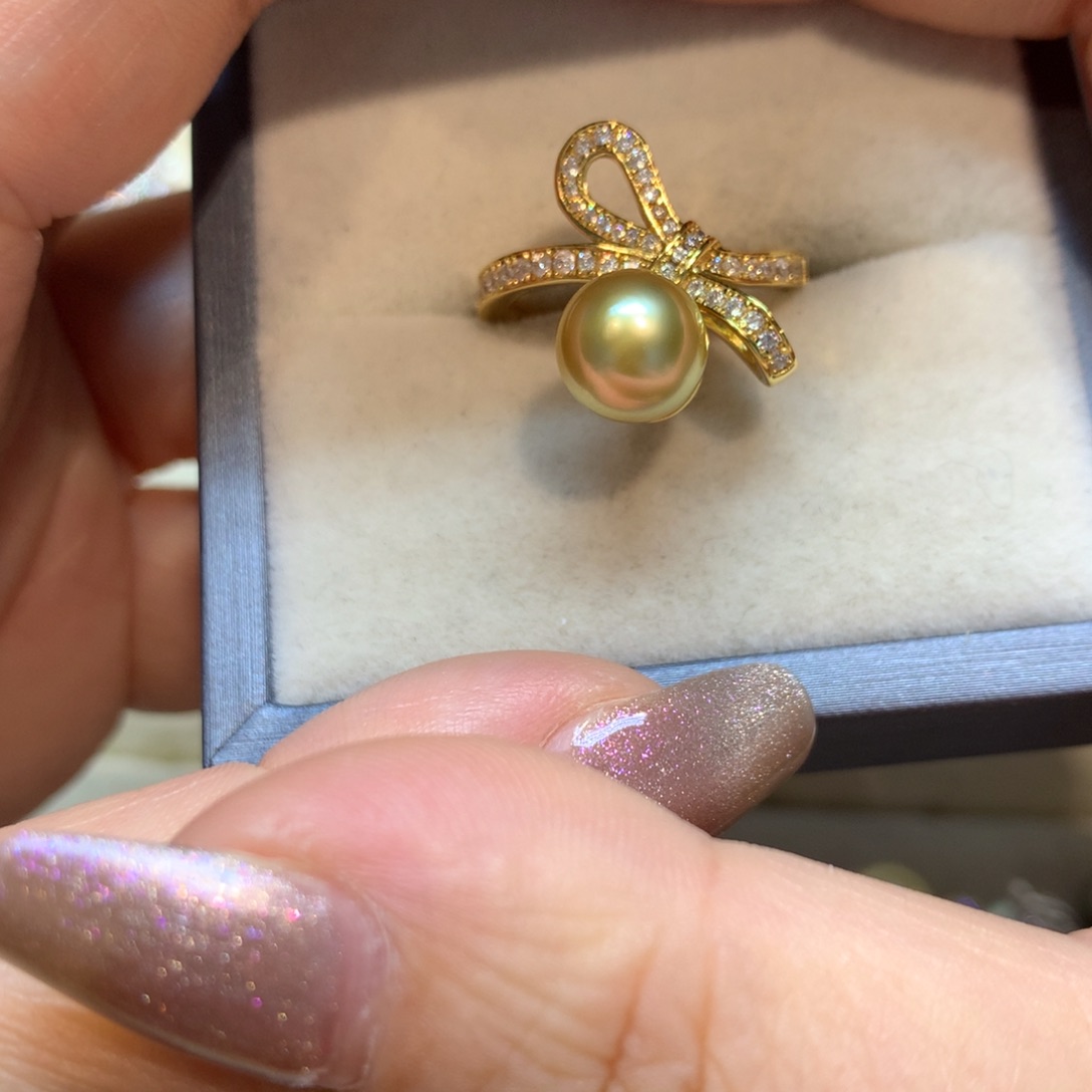 海水珍珠戒指银S925镶嵌