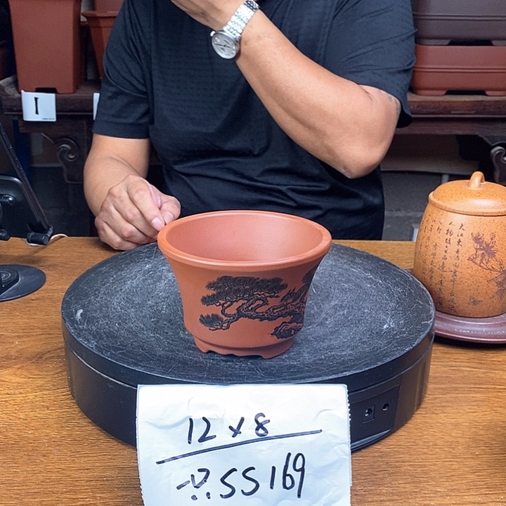 紫砂花盆货号一只SS169