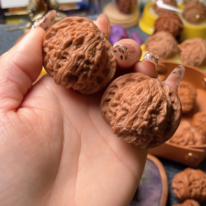 文玩核桃把件大*竹磨盘