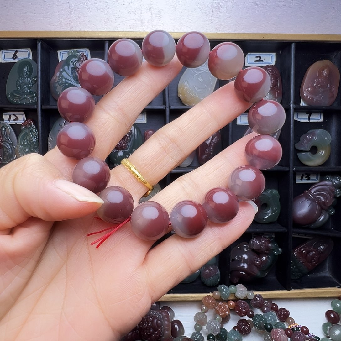 平***淡非金属秦紫玉手串