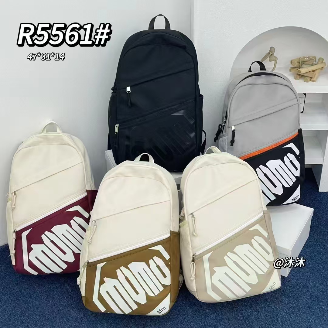 5561 透气运动风拉链简约风双肩背包潮流休闲韩版简约 F285 三楼