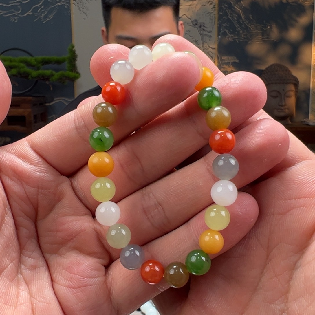手串未镶嵌和田玉卡8mm