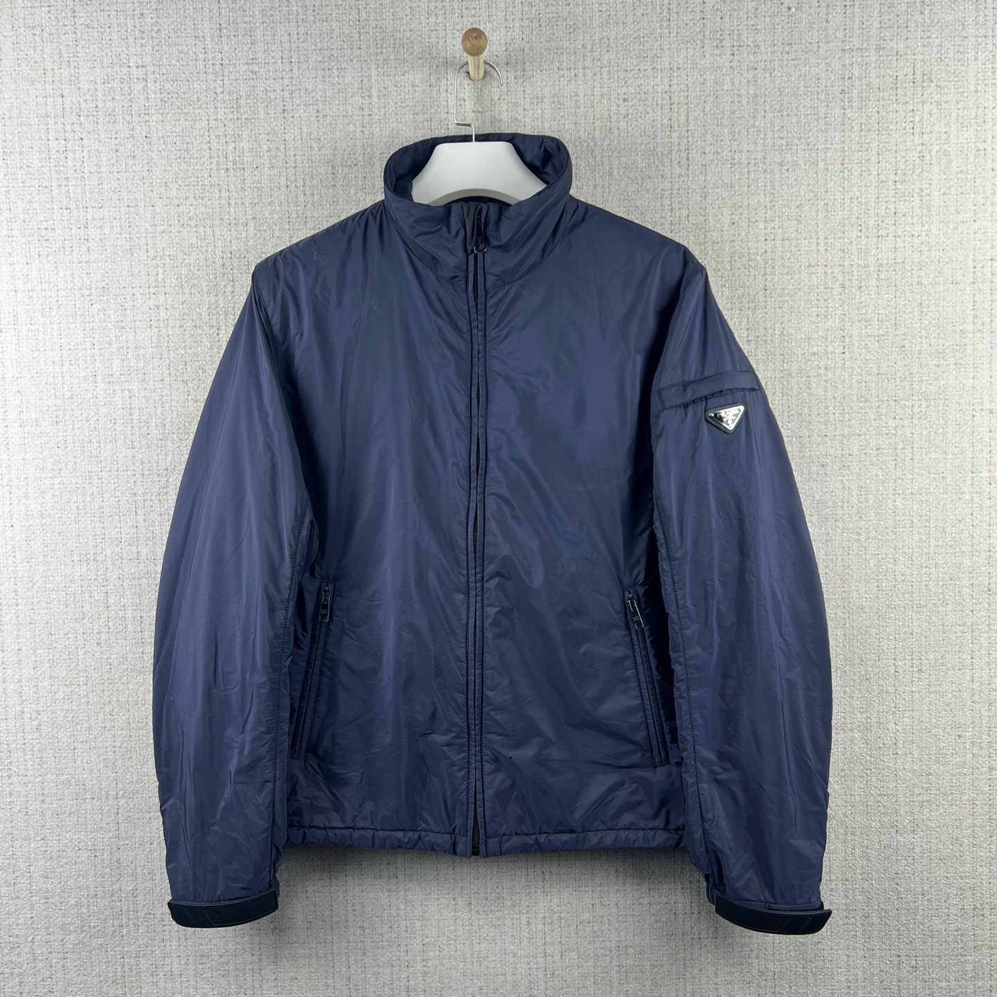 99新 Prada/普拉达 三角徽标纯色拉链夹克外套/尺码52/编号8362