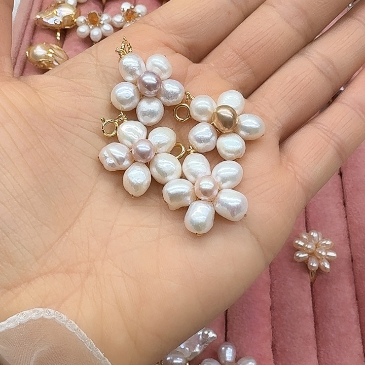 淡水珍珠发饰银S925镶嵌