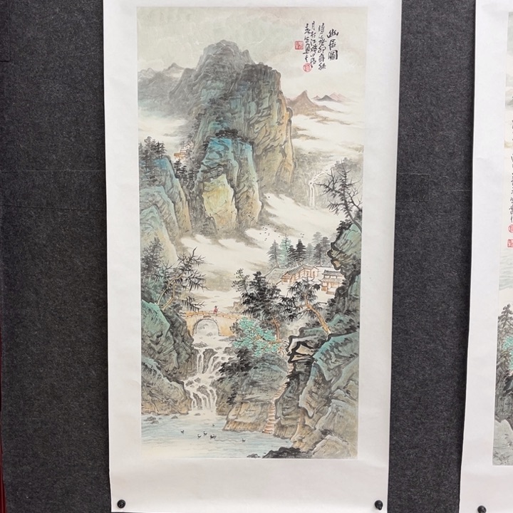 国画莫春生100x50cm山水画