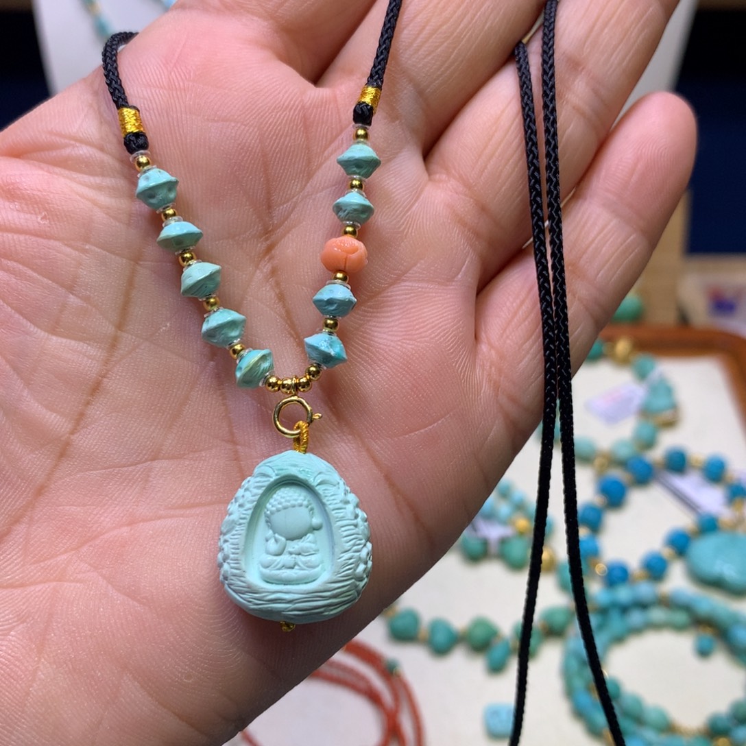 绿松石银S925镀金镶嵌套装