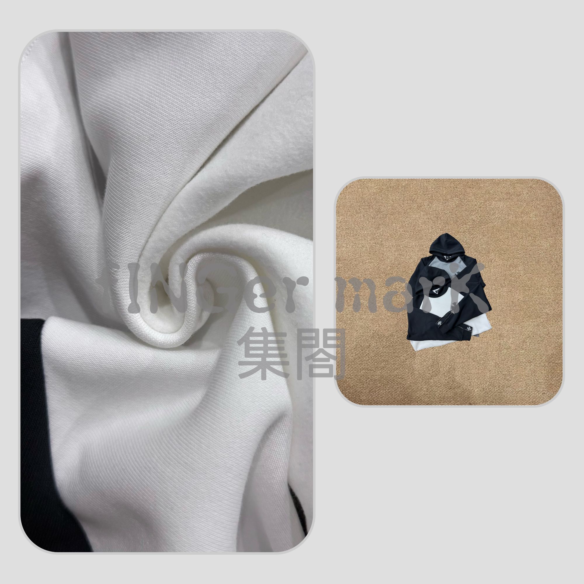 fINGer marK 集合店【熊猫军花2.0】加绒廓形连帽绣标重磅卫衣90295