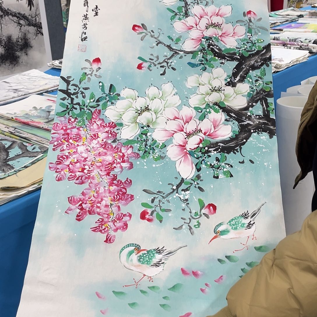 国画今天上午国画作品展示