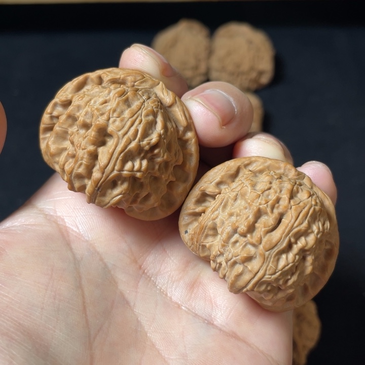 文玩核桃把件白狮子40.5无修