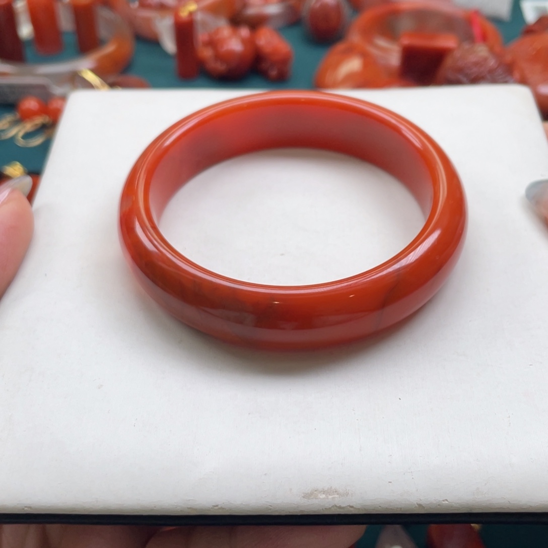 博***者南红玛瑙未镶嵌收藏级川料南红手镯56+