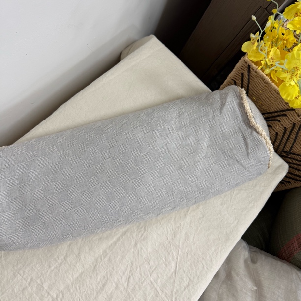 2016【一觉到天亮】亚麻荆轲子枕头原麻格子 带拉链可拆卸款
