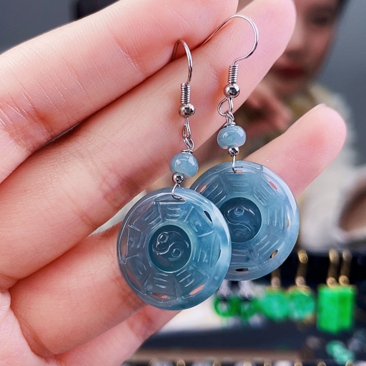 翡翠未镶嵌耳饰饰品