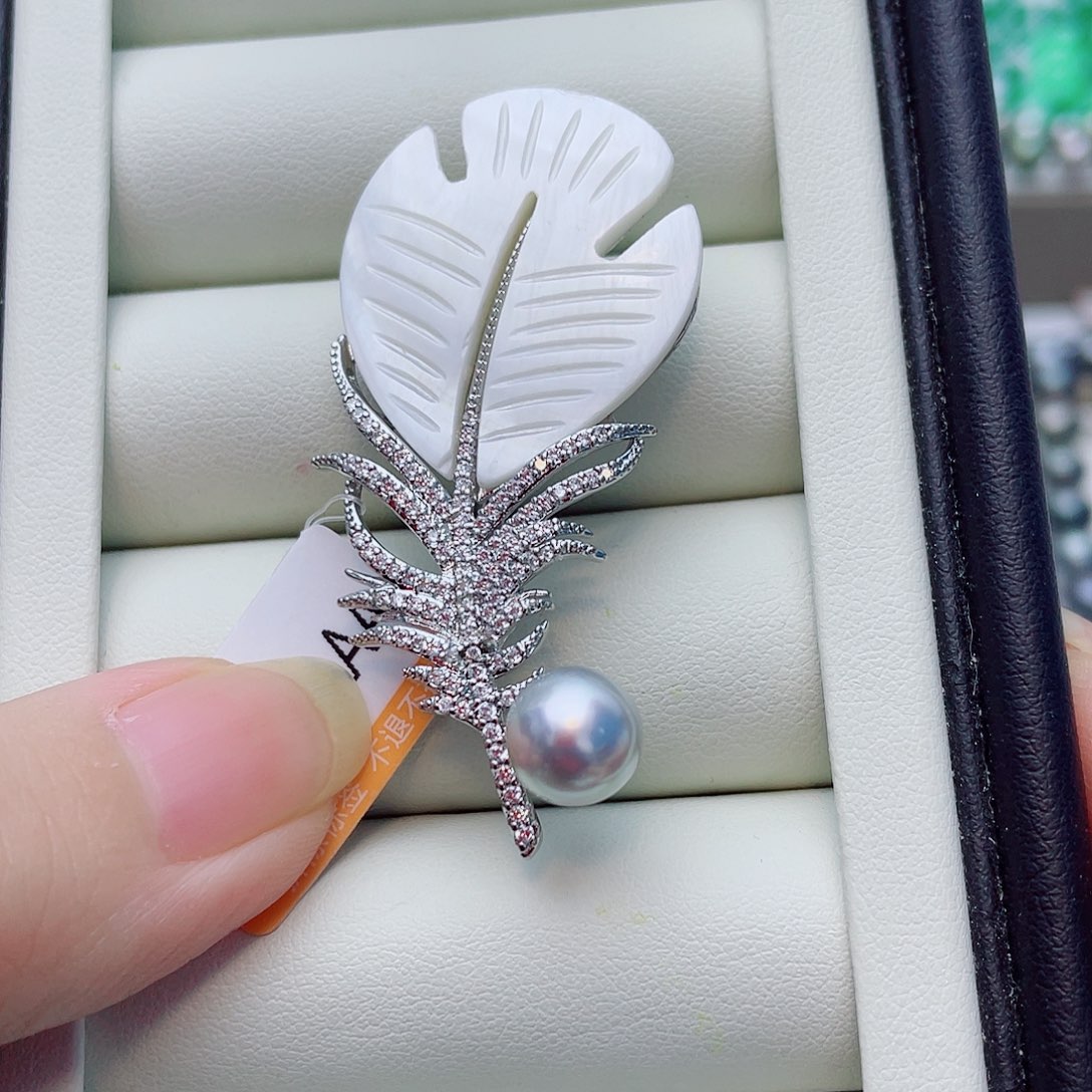 未镶嵌胸针海水珍珠w6