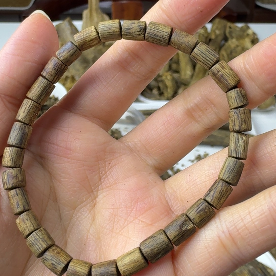 沉香碎屑沉香沉香碎屑05单圈筒珠