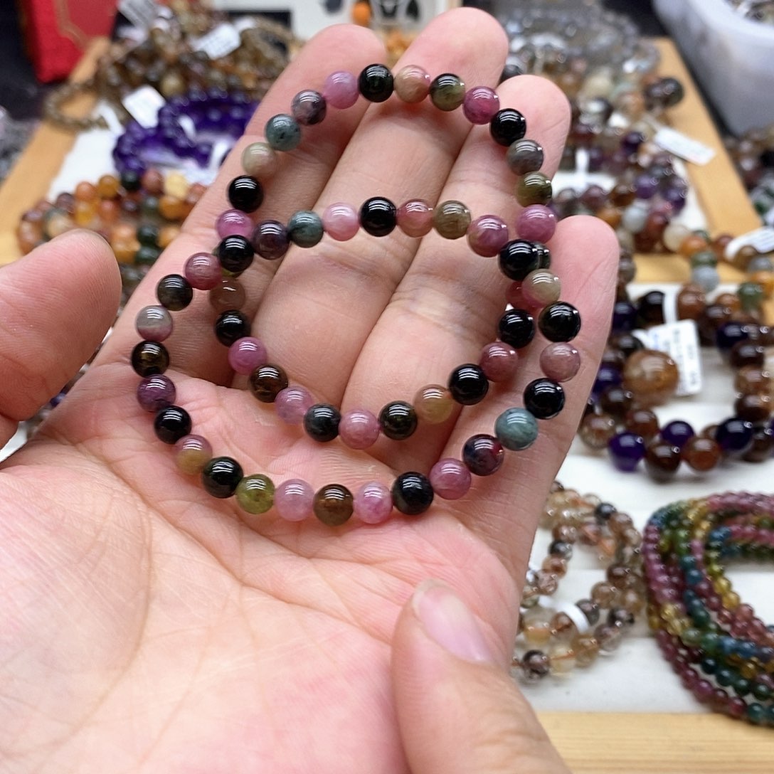 水晶手链未镶嵌多样性发货发一条