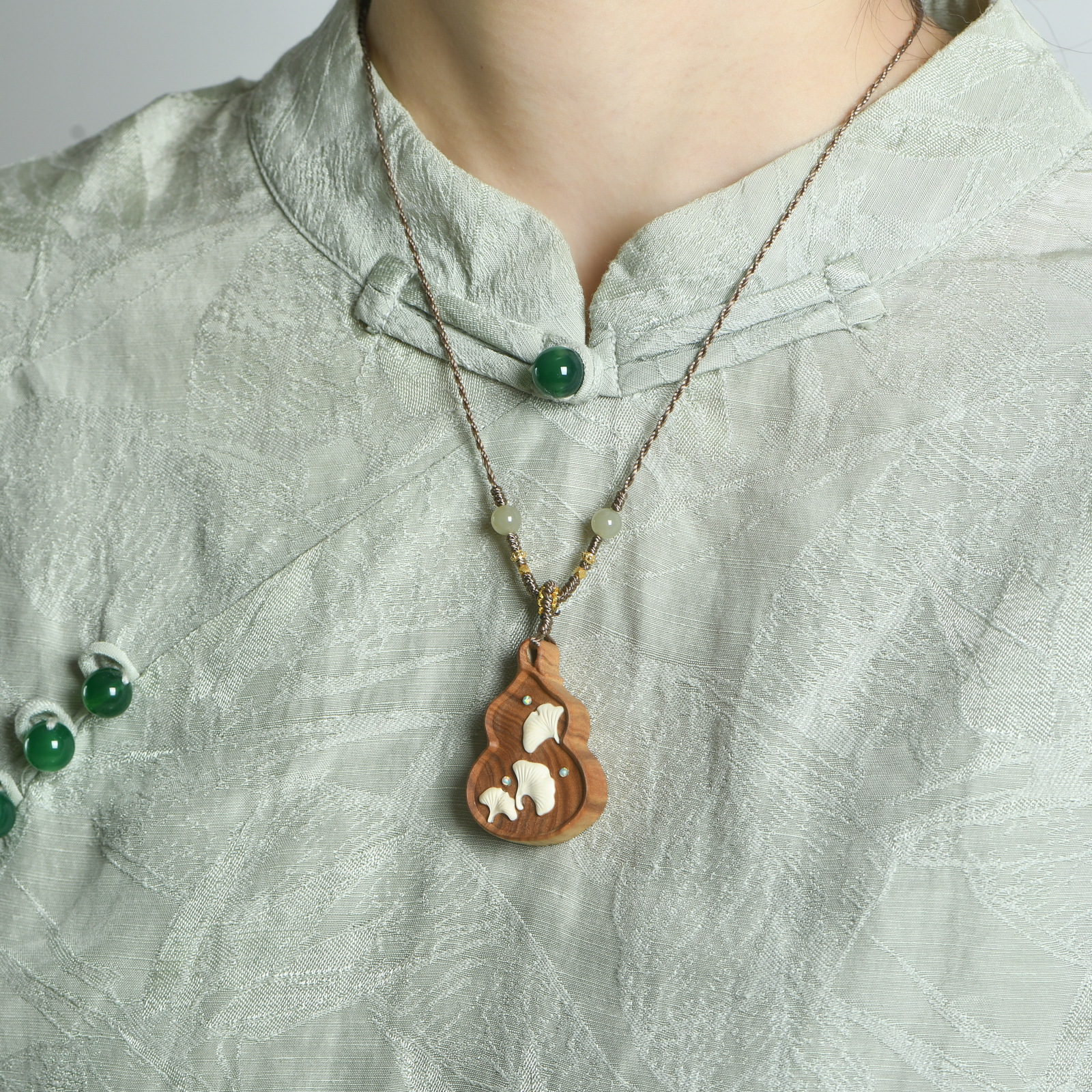 猛犸精雕镶嵌三生有幸脖挂