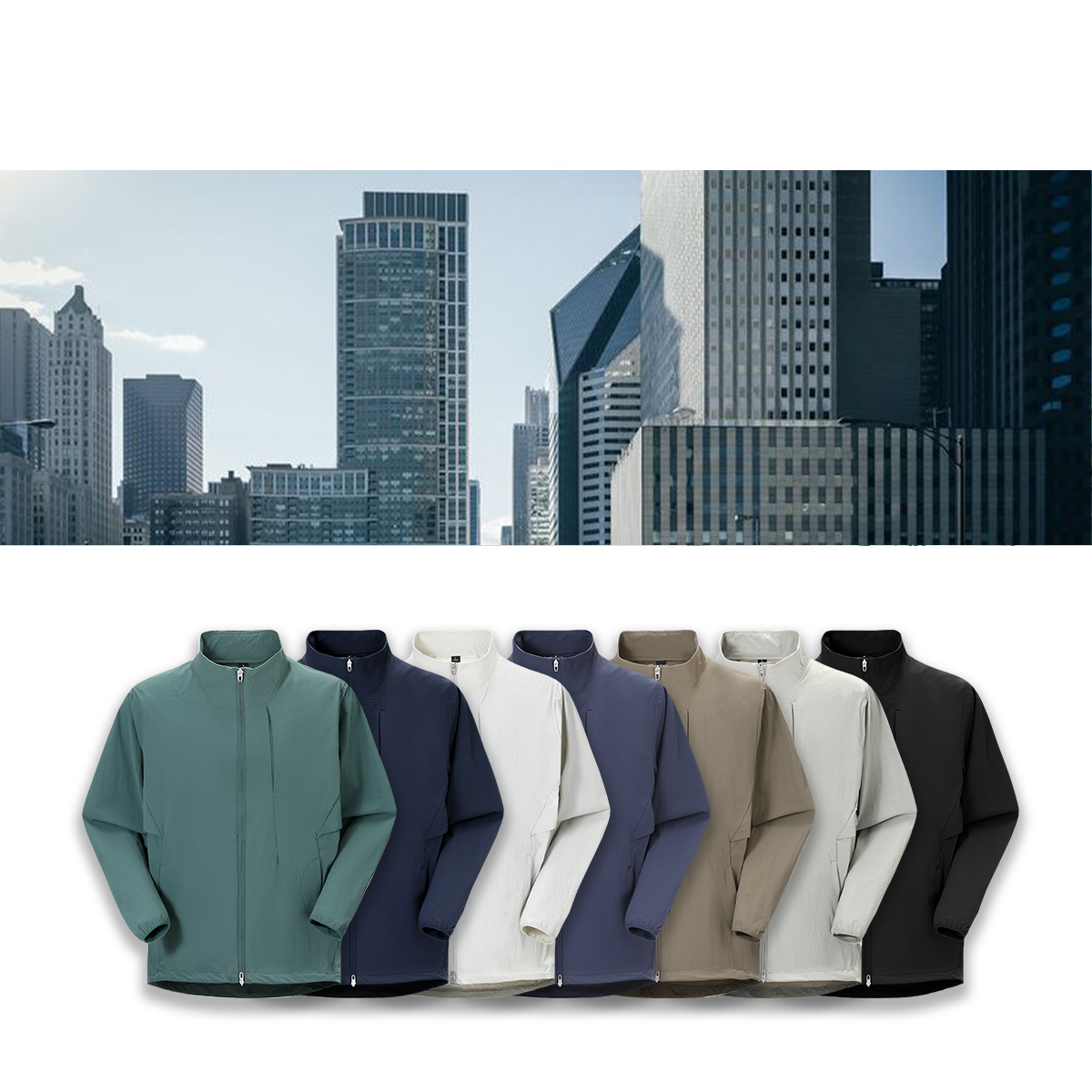 【都市新贵】SJ系列春夏男士轻薄透气高弹高倍防晒立领夹克外套