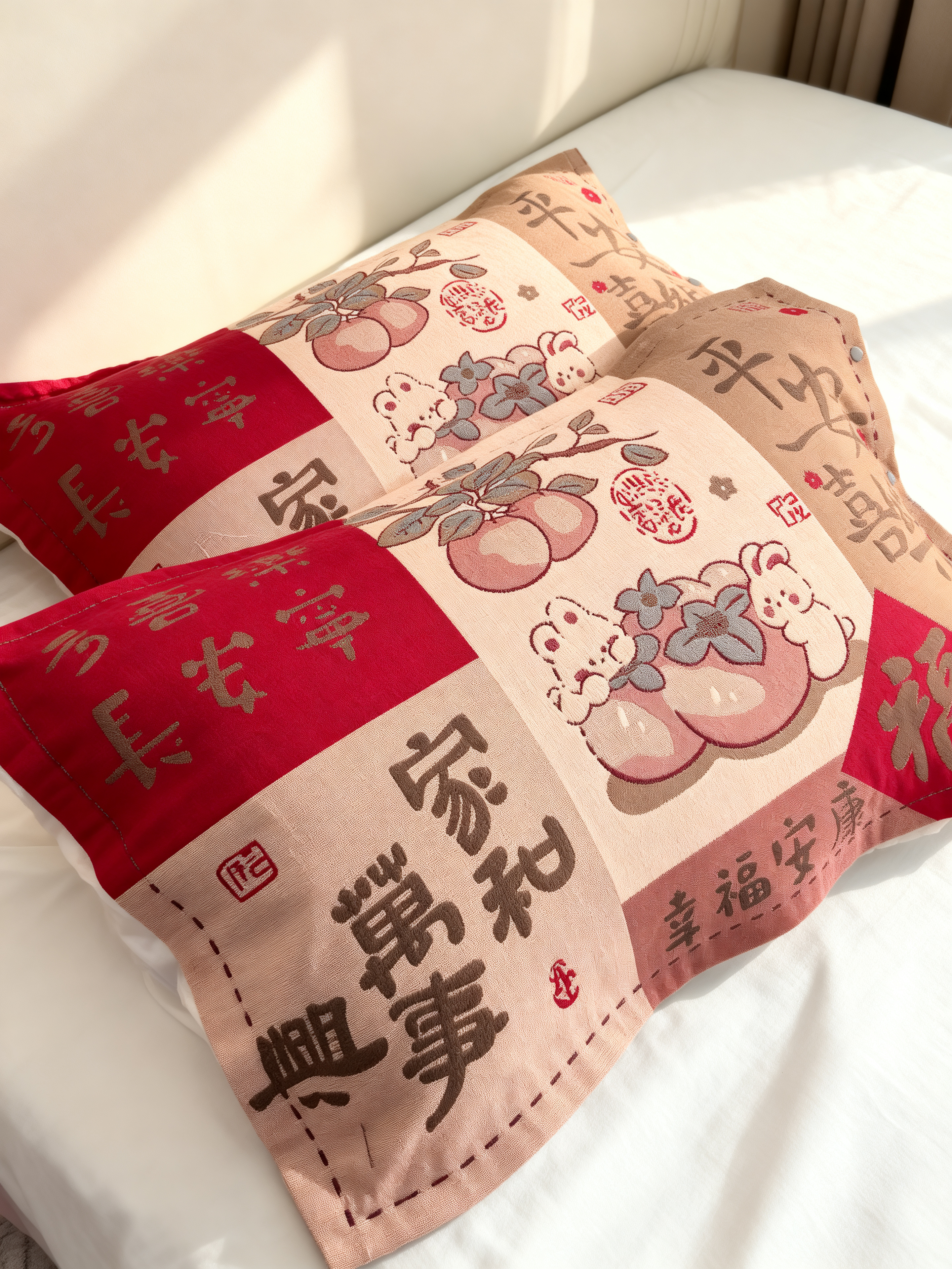 【柿柿如意直播】48*74cm高档棉舒适亲肤透气枕套一对装四季可用