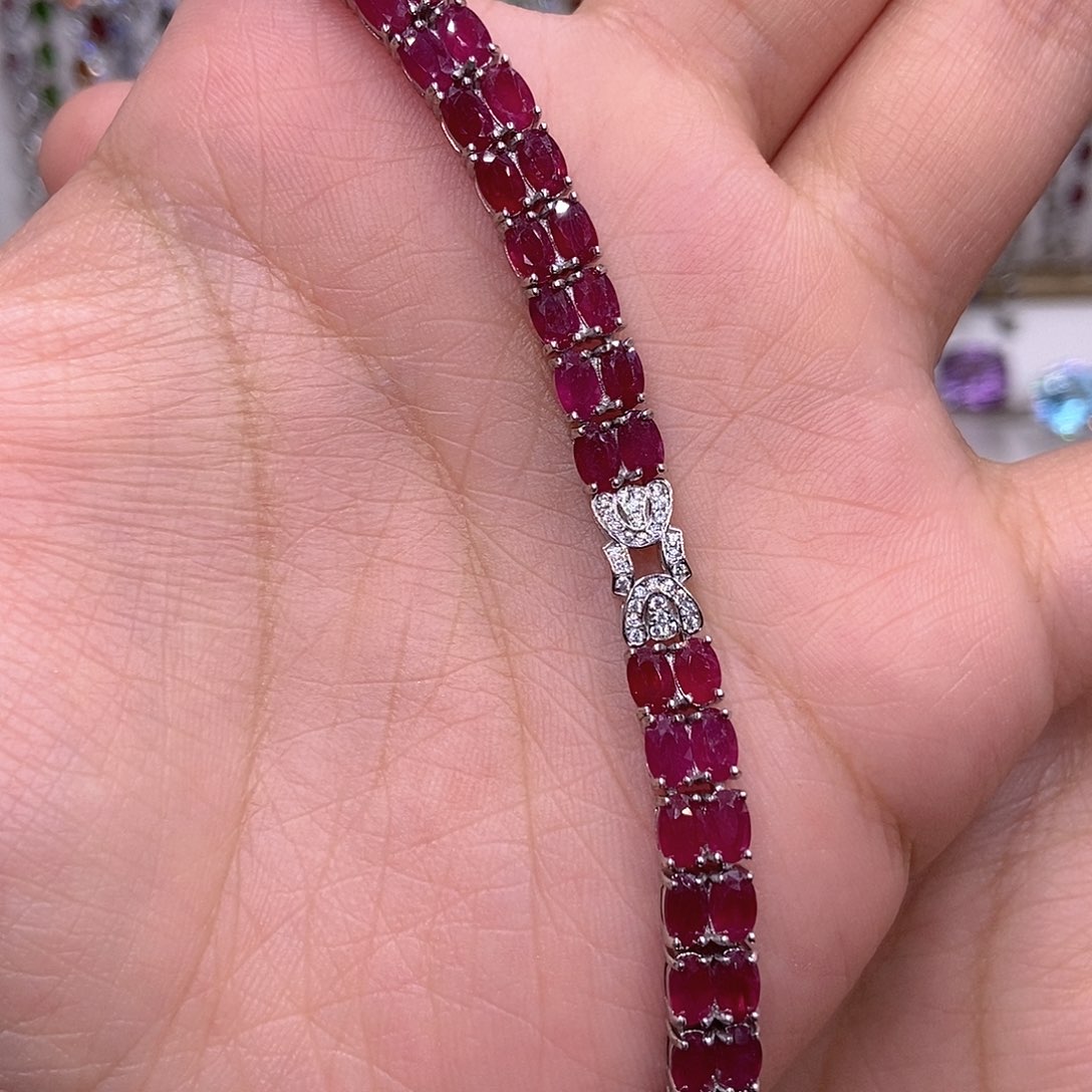 红宝石手链银S925镶嵌